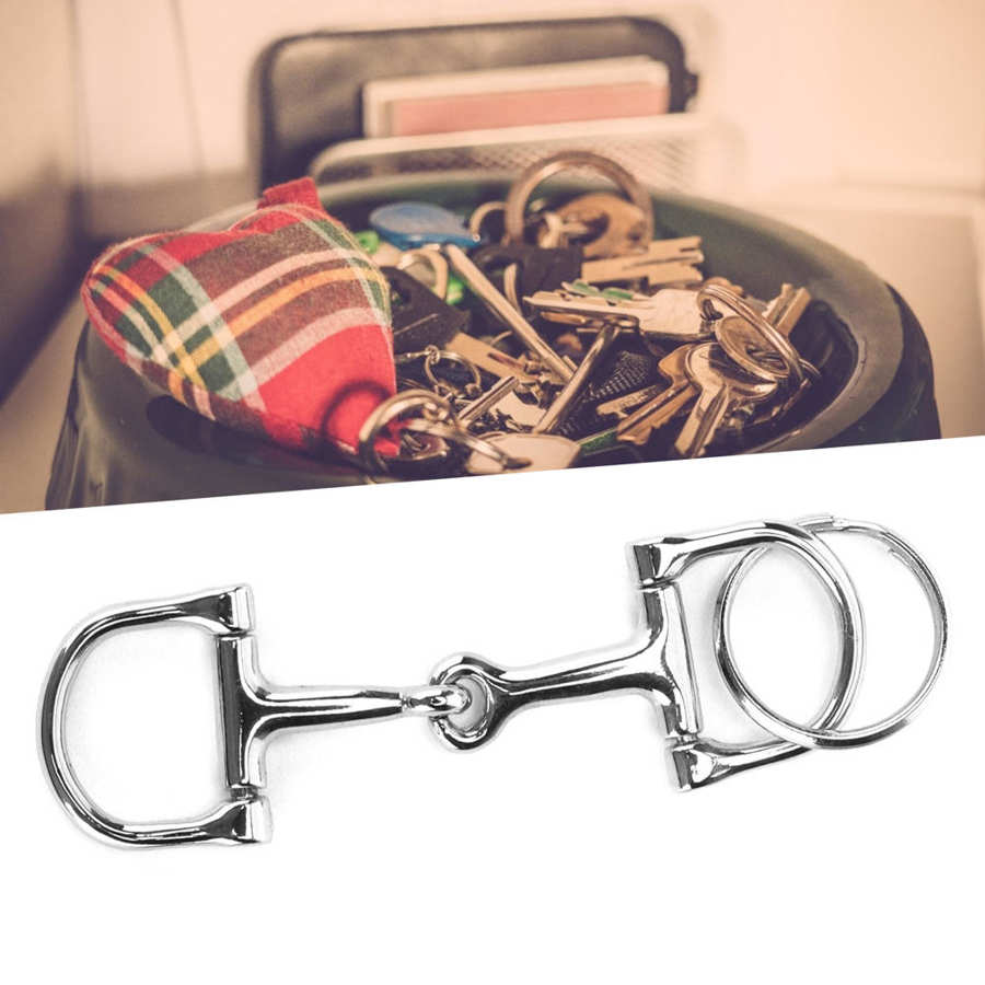 D Vormige Trens Sleutelhanger Duurzaam Zilver D Ring Zine Legering Paard Trens Bits Sleutelhanger Sleutelhangers Accessoires