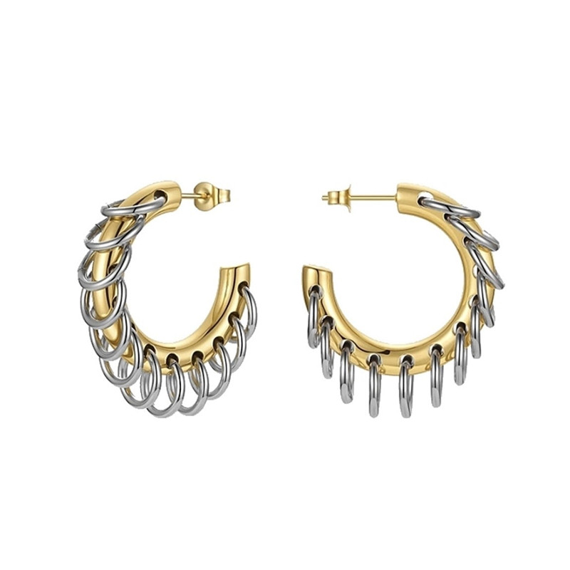 Boucles d'oreilles en métal en forme de C, Style européen et américain, personnalisées, à la , pour dames et filles, accessoires de voyage et de mariage