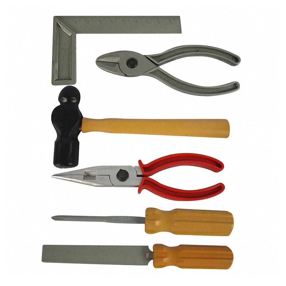 6pcs/set Simulation Repair Tool Toy Plastic Repairment Pretend Play Education Screwdriver Hammer Tongs Tool Kits Play House Game