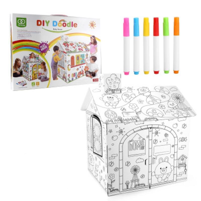 Juguete de ensamblaje de cartón pintado a mano para niños, dibujo educativo juguete de dibujos animados DIY: 1