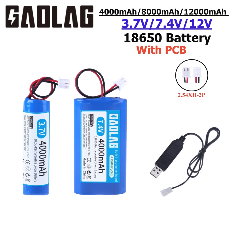 3.7V 7.4V 11.1V 12V 18650 6800mAh with wires Lithium ion rechargeable battery with PCB for Bluetooth Speaker Solar headlights