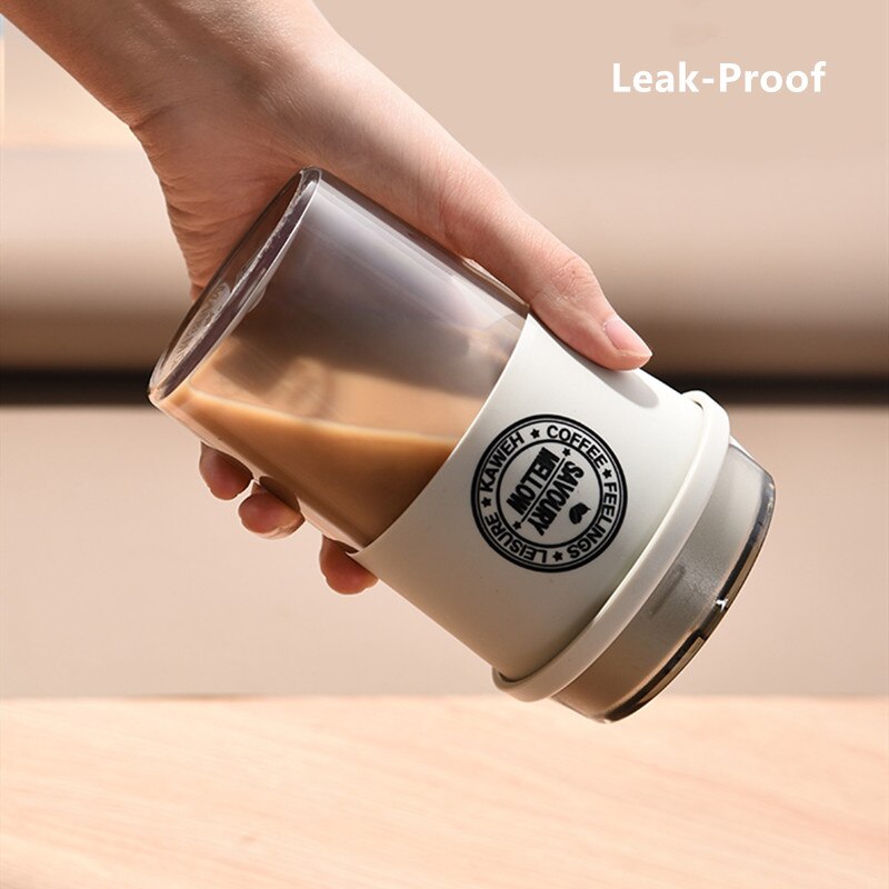 Bærbar 300ml/400ml- tritan materiale kaffekrus anti-skoldning lækagesikker te mælkekop rejse krus til