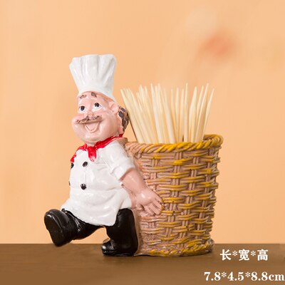 Palillo de dientes decorativo de resina para decoraciones para restaurante decoración para el hogar sostenedor de palillo de chef titular de la tarjeta del nombre: E