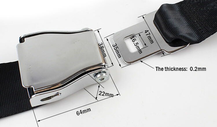47 MM Breedte Verstelbare Singels Luchtvaartmaatschappij Veiligheidsgordel Extenders FEA040A