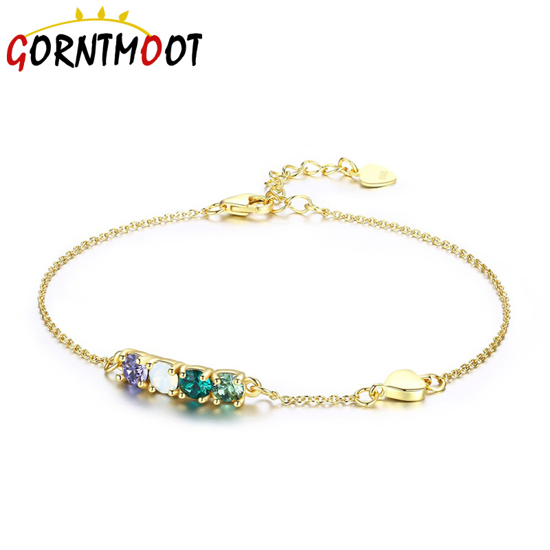 Luxus kristall Armband 925 Sterling Silber gold farbe Kette Link Armband Für Frauen Karabiner Armband Hochzeit Schmuck