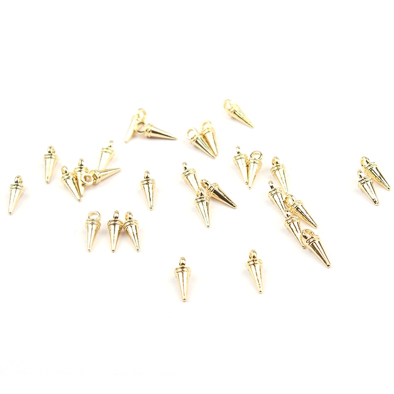 neue 50 teile/los 13*4 MM Zink Legierung Gold Kleine Spitze Nadel Spike Charms Anhänger Für DIY Schmuck quaste Zubehör