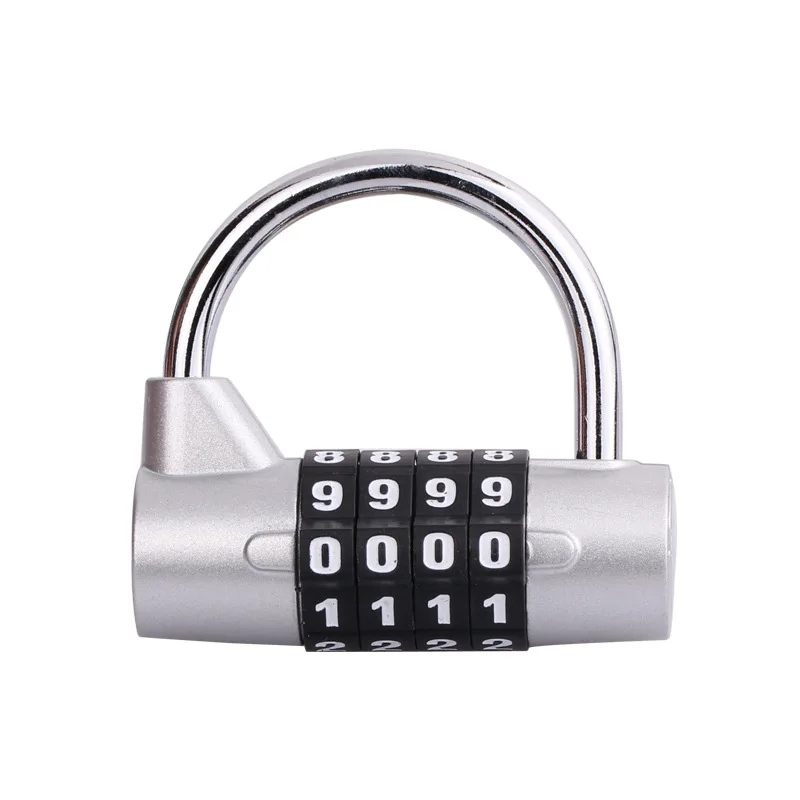 4,5 Digit Number Combination Travel Password Lock Zinc Alloy Combination Padlock 4 Colors Coded Lock Security Safely Code: Silver