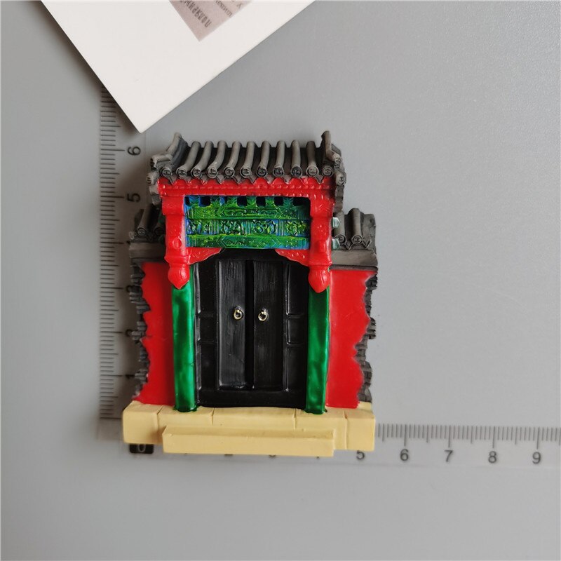 Great Wall with Chinese Characteristics Beijing Tiananmen Square Tourist Souvenir Resin 3D Resin Tourist Refrigerator Magnet: Beijing Hutong Gate