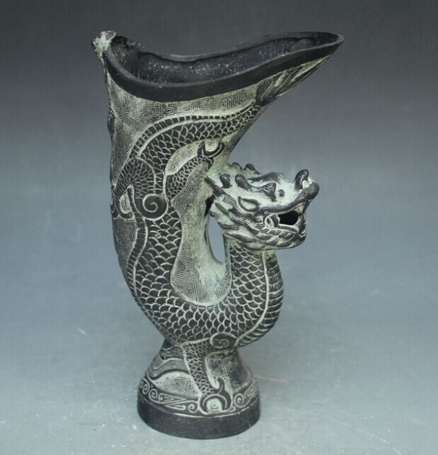 Chinese oude brons ware dragon toonaangevende wijndrinkbeker Woninginrichting decoratie brons factory outlets