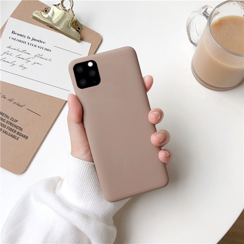 Braune matt Handyhülle für iPhone 15 14 13 12 11 Profi XS Max XR X 8 7 6S 6 Plus SE 5 5S Silikonhüllen einfarbig weiche TPU-Abdeckung