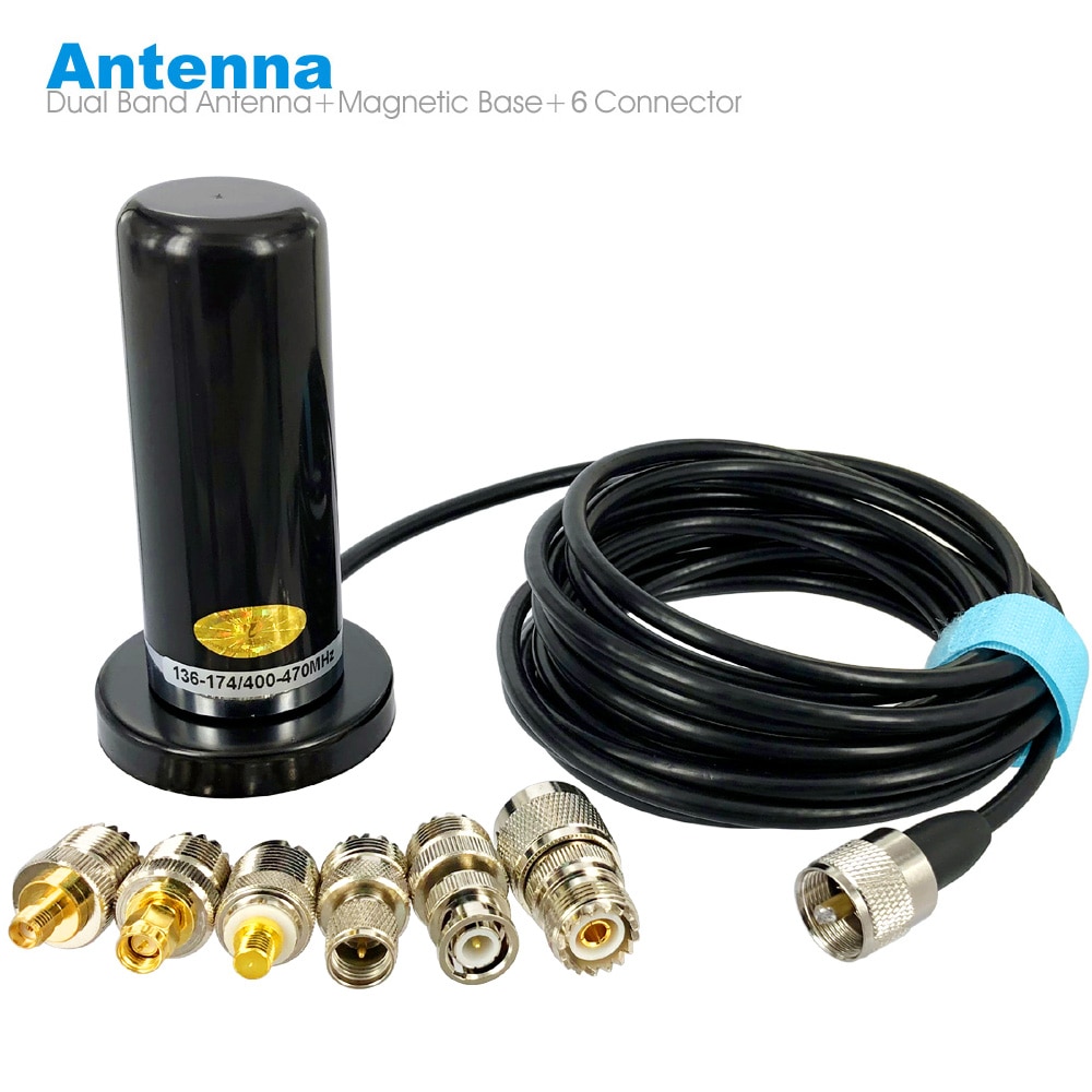 Base de montage magnétique et connecteur BNC pour talkie-walkie, Radio de voiture, antenne double bande VHF UHF PL259, câble Coaxial de 5M