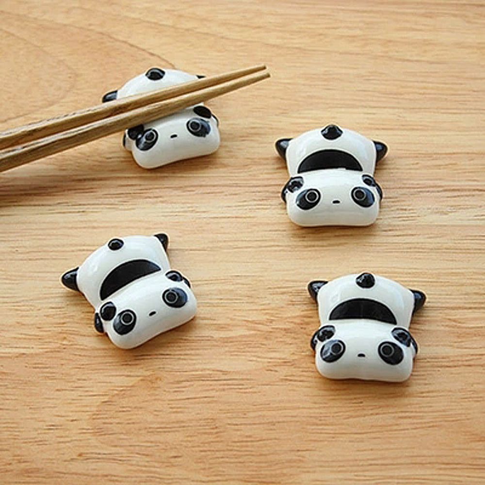 2 stk sød panda spisepinde stativ keramik porcelæn ske gaffel spisepinde holder køkken spisestue indretning