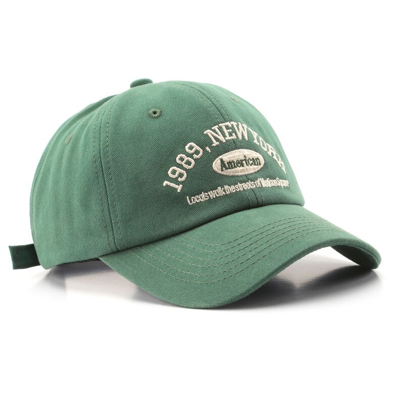 Borduren York Baseball Hoeden Gewassen Katoen Cap Voor Mannen Vrouwen Gorras Snapback Zon Caps Zomer Unisex Casual Vader hoed: green