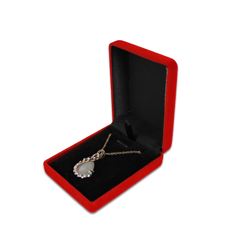 Gros noir velours mariage mariée bijoux collier pendentif boîte Colar boucles d'oreilles bibelot présentoir support organisateur: green