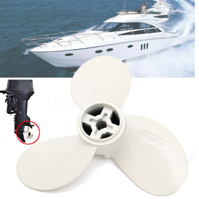 Spare Propeller Aluminum Alloy White 7 1/4X5-A Replacement Metal Outboard