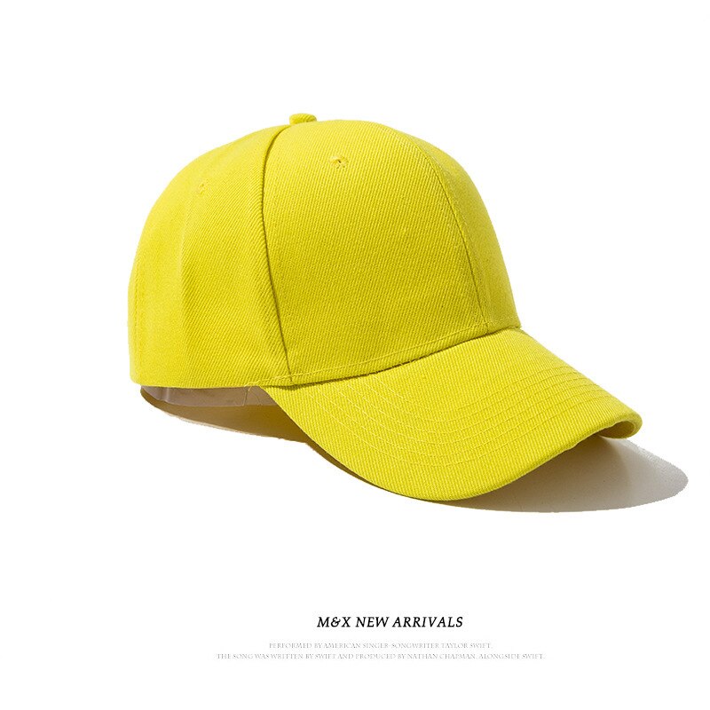 Women Men Hat Curved Sun Visor Light Board Solid Color Baseball Cap Men Cap Outdoor Sun Hat Adjustable Sports Caps in Summer: Bright yellow