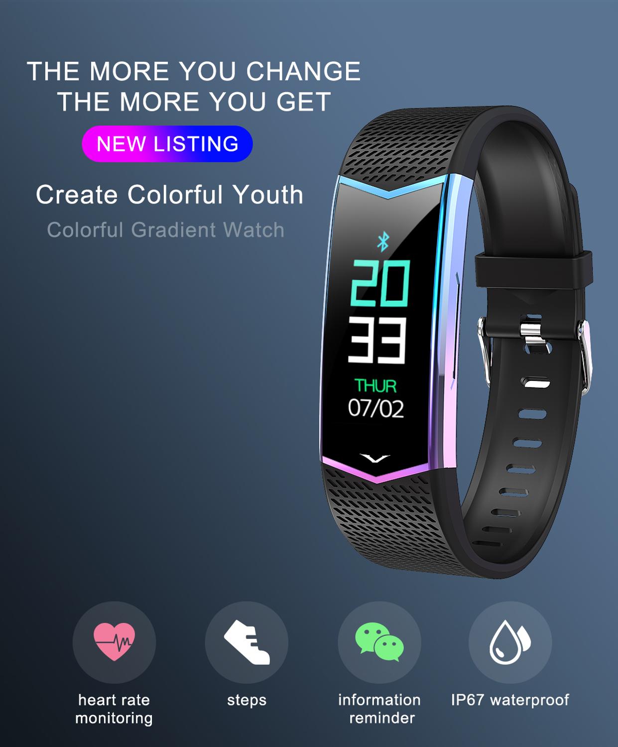 TONGYDA Smart Band Fitness Tracker Pedometer Cardio Bracelet Blood Pressure Heart Rate Fitness Bracelet Sport Smart Wristband