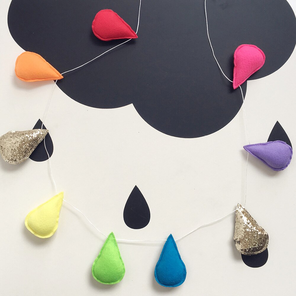 Baby Bumper Voor Pasgeborenen Baby Room Decor Rainbow Regendruppels Opknoping Muur Kinderen Tent Kamer Decoratie Bumper Fotografie Props: Rainbow-1