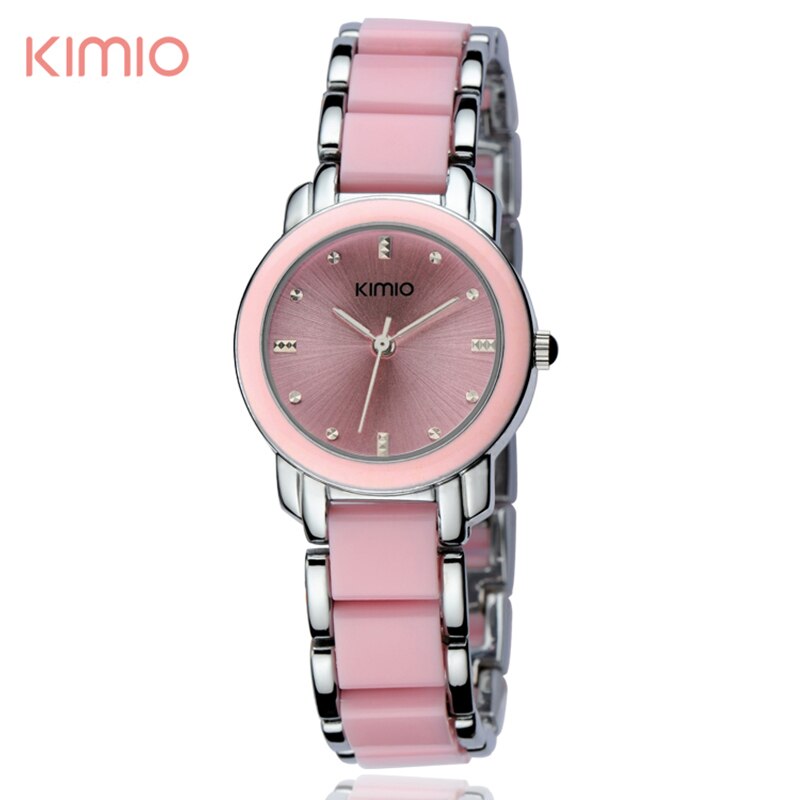 Kimio Frauen Armbinde Uhren Dame Kleid Quarzuhr Weiß Simulierte Keramik Armbanduhren Wasserdichte Uhr: 1837