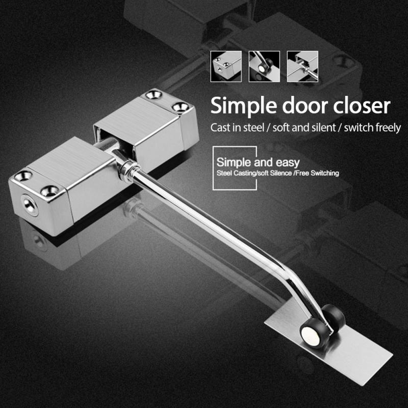 Automatic Mounted Spring Door Closer Stainless Steel Adjustable Automatic Door Closer Self Closing For Home Office Door Hardware