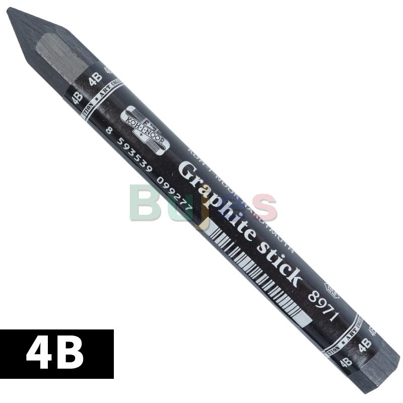 KOH-I-NOOR Jumbo GRAPHITE Woodless Stick KOH-I-NOOR Progresso 8971 Thick HB 2B 4B 6B Pencil,Strong hexagonal graphite pencil: 4B