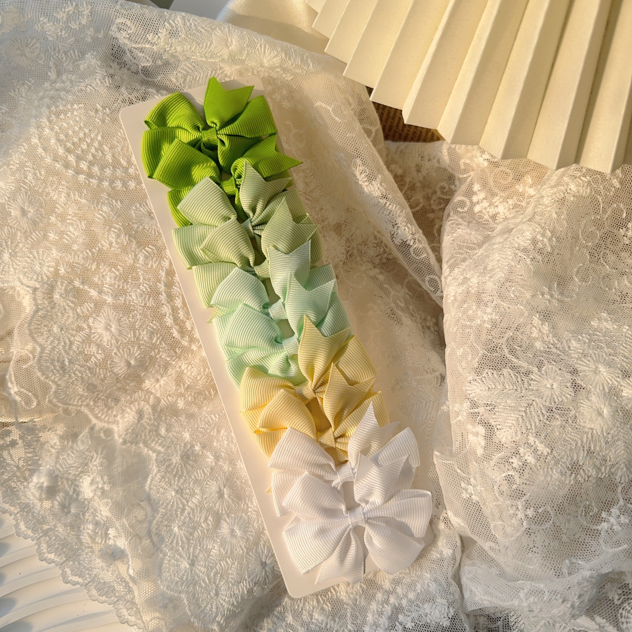 6-10 Uds. Pinzas para el cabello con lazo bonito para niñas, pinzas para el pelo con lazo colorido, pasadores hechos a mano, accesorios para el cabello para niños: Gris claro