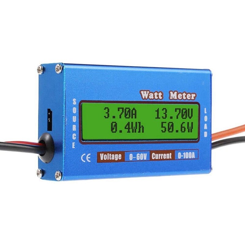 Hm Power Meter Digitale Monitor Lcd Power Meter 60V / 100A Dc Ampèremeter Solar Power Analyzer Model Power Meter