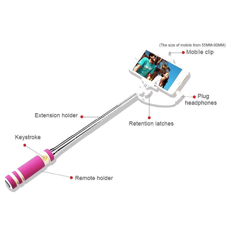 Schattige mini spons opvouwbare selfie stick uitschuifbare mobiele telefoon camera monopod portret handheld voor iphone 6 6s plus 5 5s se 5