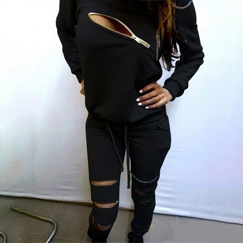 2 Stuks Vrouwen Kleding Lente Hoodies Joggingbroek Set Vrouwen Trainingspakken Sportkleding Vrouwelijke Gym Jumpers Sport Set: S / black