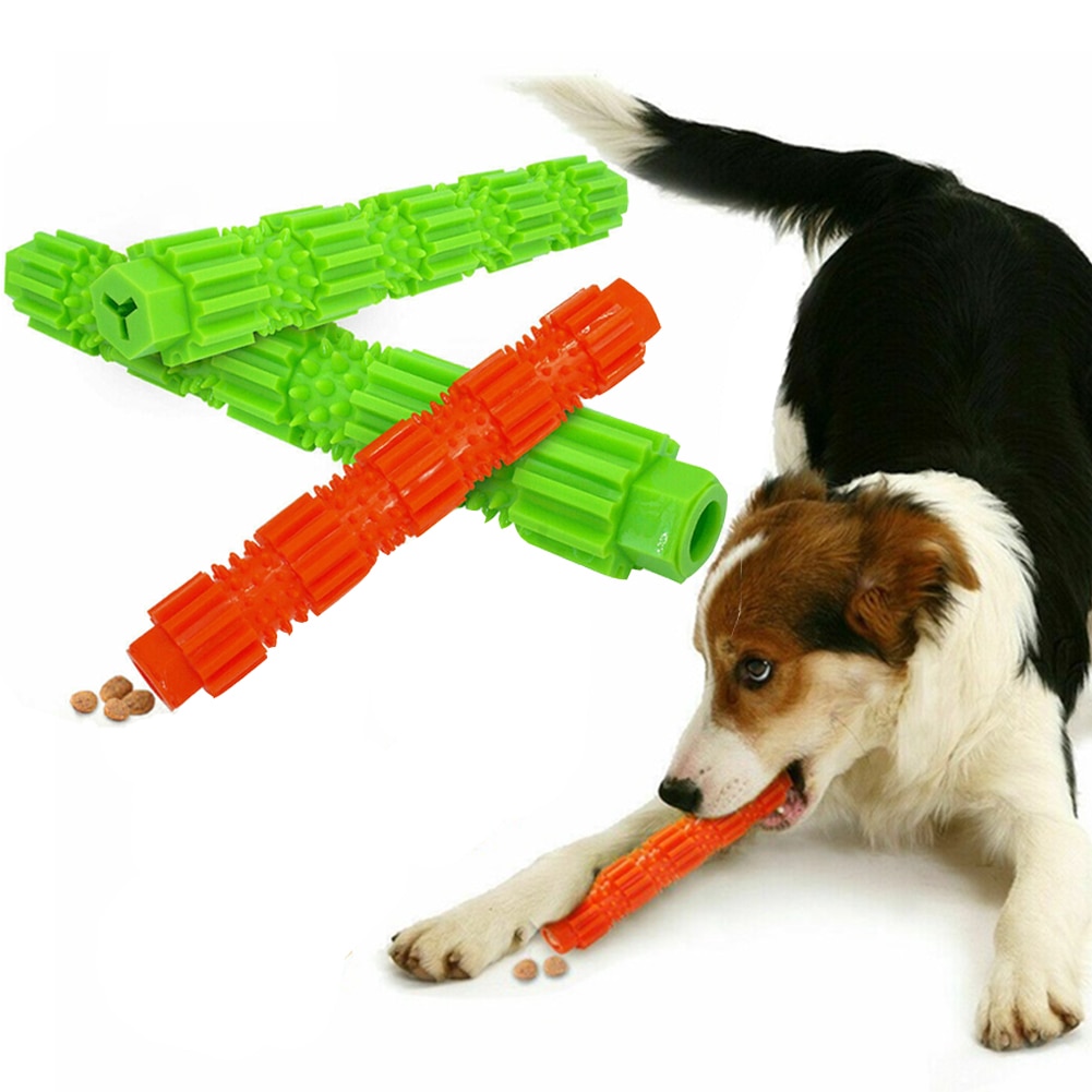 Juguetes mordedores para mascotas, palo de goma resistente a las mordeduras, cepillo de dientes para limpieza de dientes de gato y cachorro, dispensador de comida para perros, juguete de entrenamiento