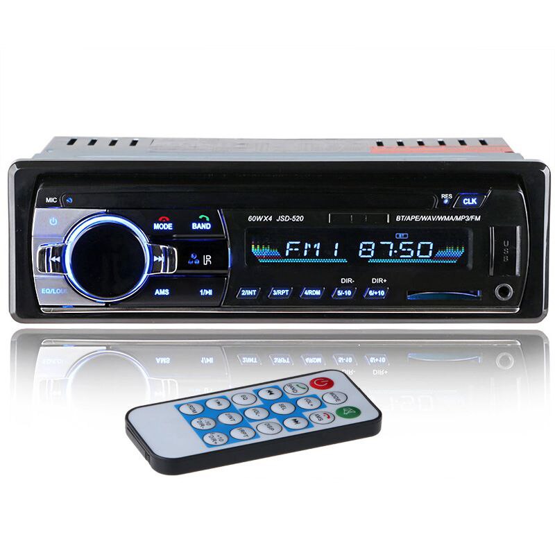 12V autoradio Radio Fm lecteur Mp3 o Support téléphone Bluetooth avec Port Usb / Sd Mmc voiture électronique intégré 1 Din