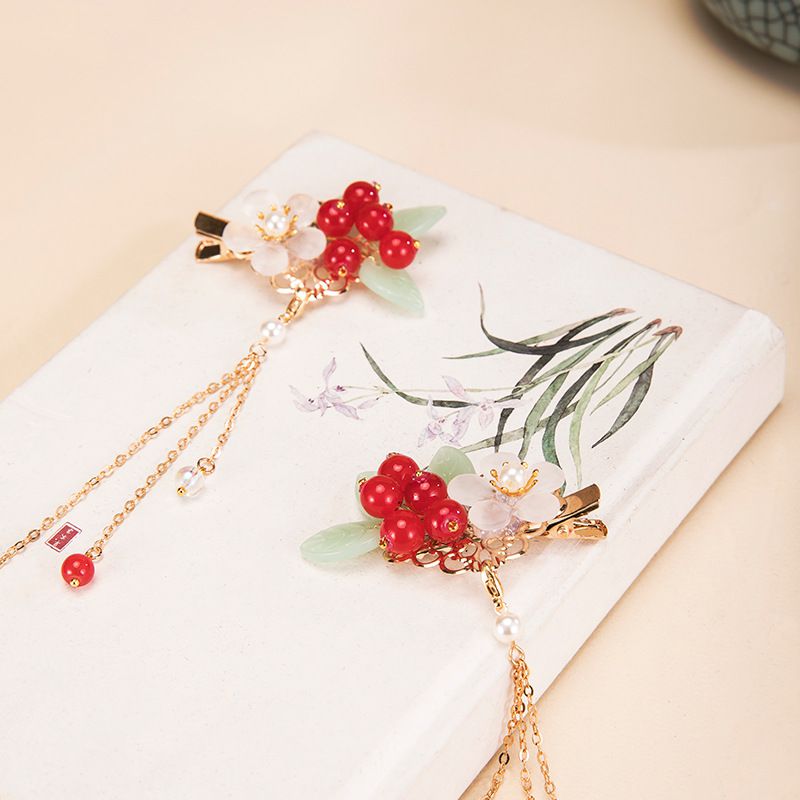 Haar Zubehör für Frauen Lange Quaste Blume Haarnadel mit Natürliche Steine Chinesische Hanfu Kopf Dekoration Schmuck: JHT-00178