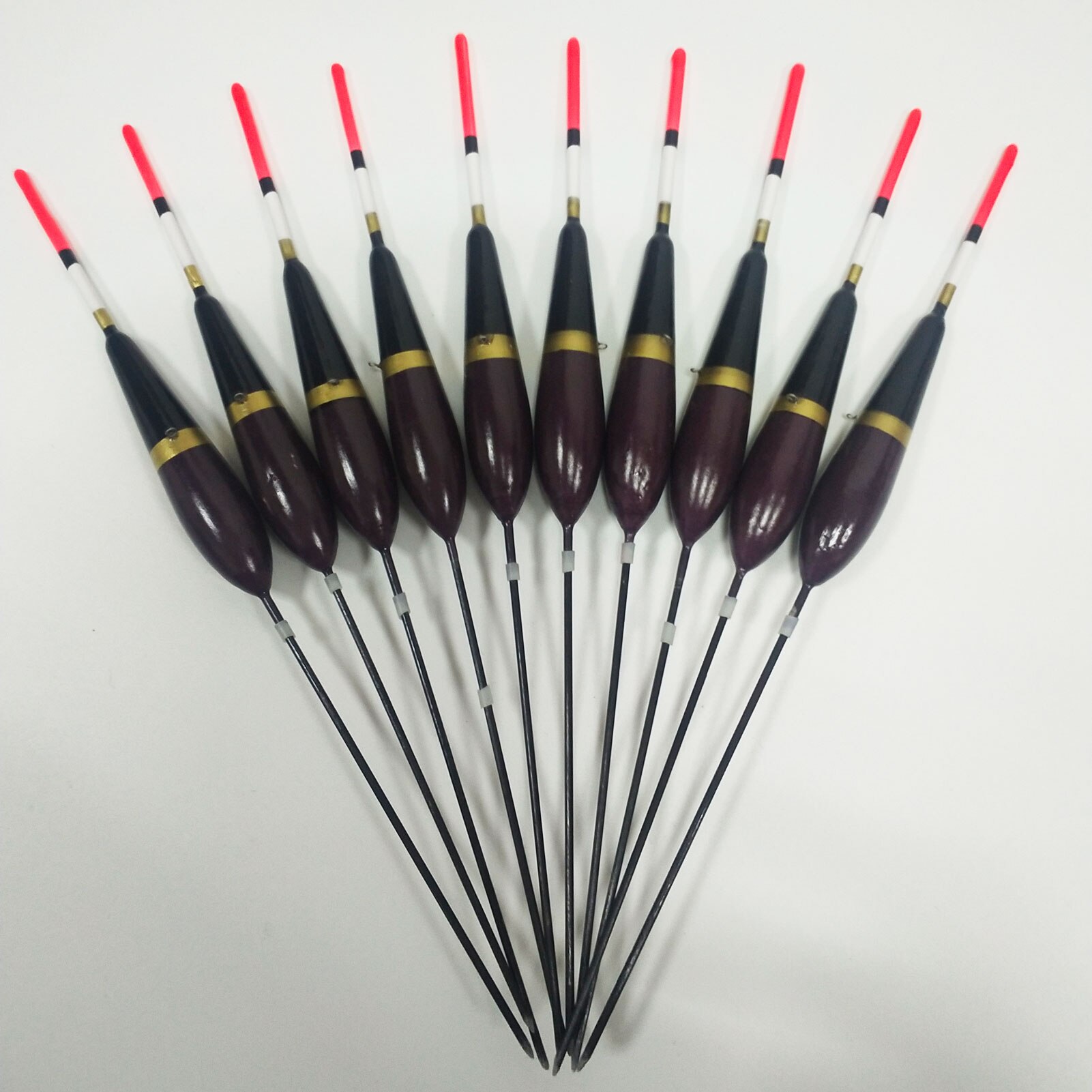 Flotadores de corcho de pesca, antena Balsa de madera dura de 1g, cola larga, Vertical, 18,5 cm/7,28 pulgadas, 10 Uds.
