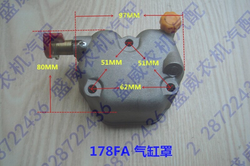 Luchtgekoelde dieselgenerator motor accessoires cilinderkopdeksel 170f 173f 178f 178fa 186f 186fa cilinderdeksel montage