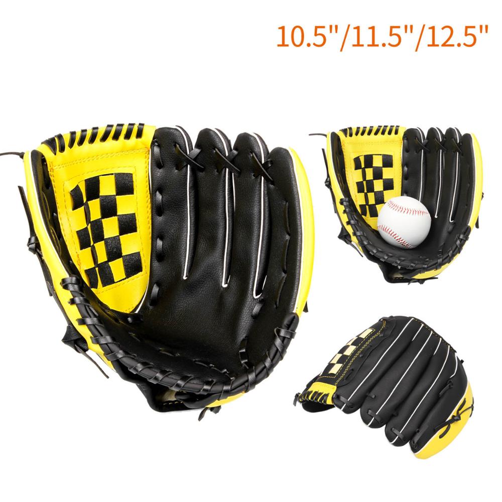 Guante de béisbol para deportes al aire libre, equipo de práctica de Softball, 9,5 "/10,5"/11,5 "/12,5", cuatro colores a elegir: Color B / 10.5inch