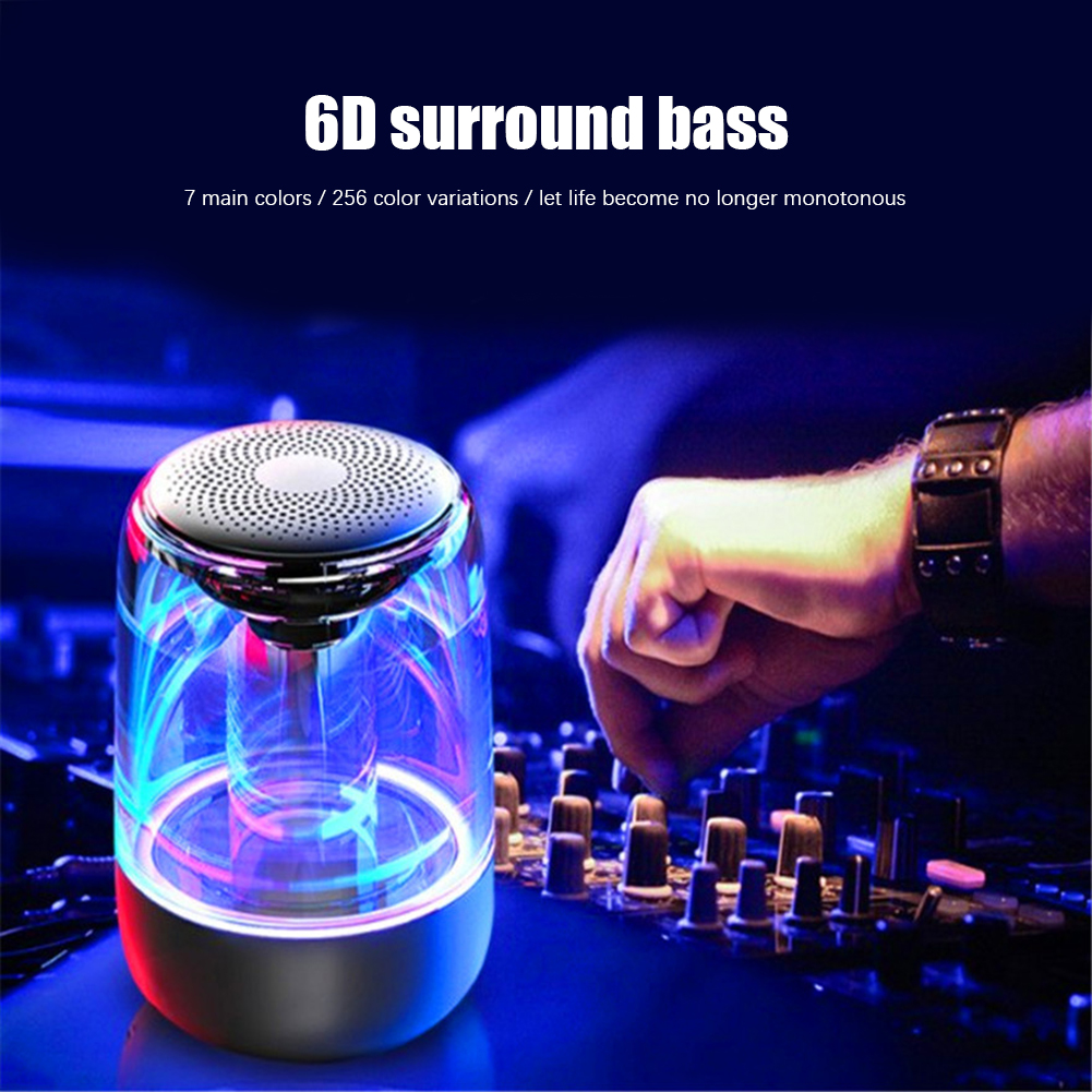 3W Heavy Bass Portable Crystal Bluetooth Car Speaker Built-In HD Mic Waterproof Car Speaker Free Best Selling