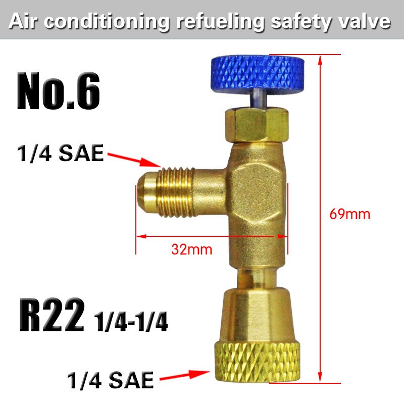 Cabeça de fluoreto de ar condicionado r410a r22 junta mais adaptador de tubo líquido conector refrigerante especial 90 graus conversor sio: NO.6