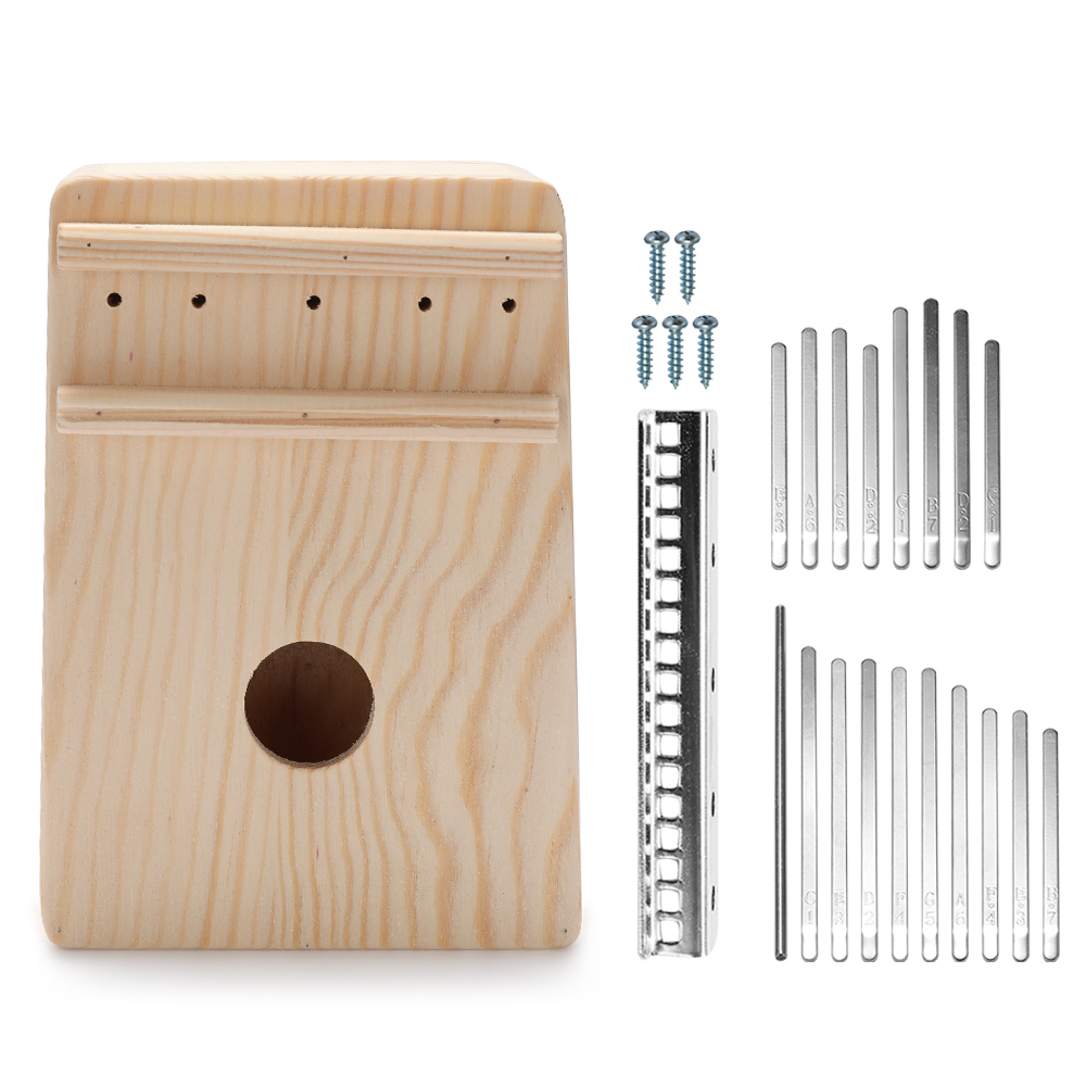 Eenvoudige Montage 17 Toetsen Kalimba Handwerk Diy Kit Hout Vinger Duim Piano 10-Key Kalimba Voor Kinderen Kids Toetsenbord instrument