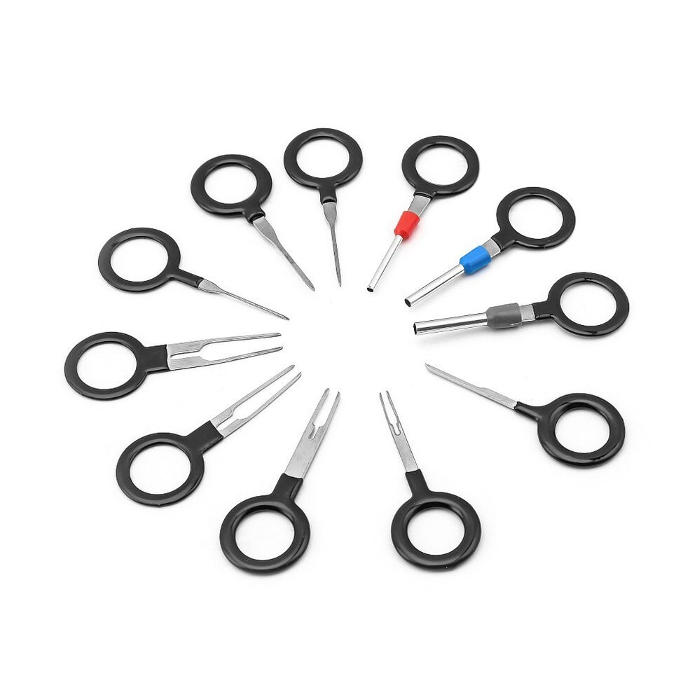 Automotive wiring harness plug terminal removal tool 11-piece push pin tool car repair tool needle remover