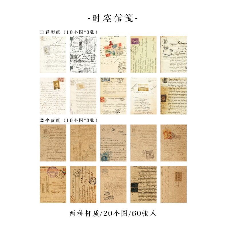 60 stk/parti memoblokke sticky notes breve fra i går serien papir dagbog scrapbog klistermærker kontor skole papirvarer: Shikongxinjian