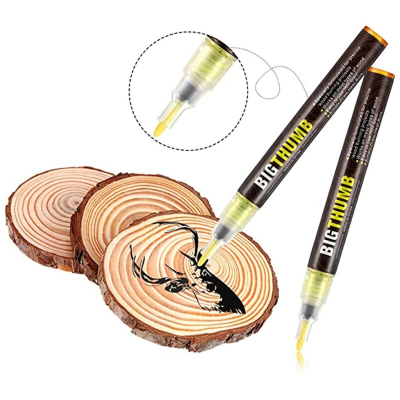 Rotulador quemador de madera, marcador quemado, rotuladores de pirograbado para proyectos de bricolaje, punta fina: Default Title