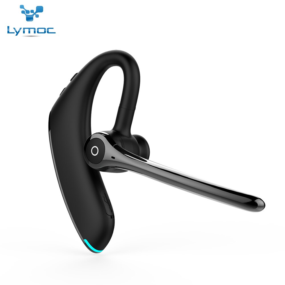 Lymoc Bluetooth V5.0 Hoofdtelefoon Hd Stereo Sport Draadloze Koptelefoon Handsfree Oorhaak Met Dual Microfoon Voor Busines Rijden: Black