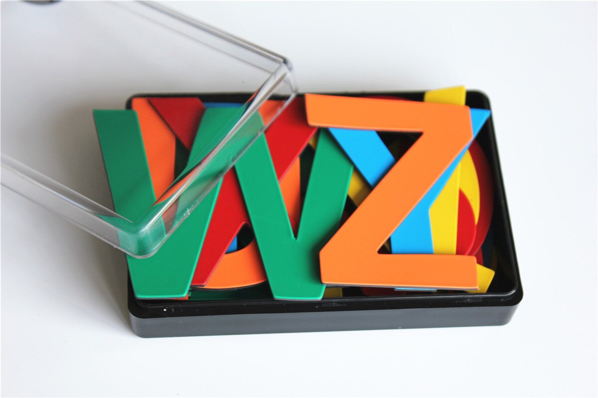 26 alfabetiske magnetiske bogstaver az køleskabsmagneter til baby børn uddannelse legetøj magnetisk klistermærke klasseværelset hjem undersøgelse supplerer: Bland store bogstaver