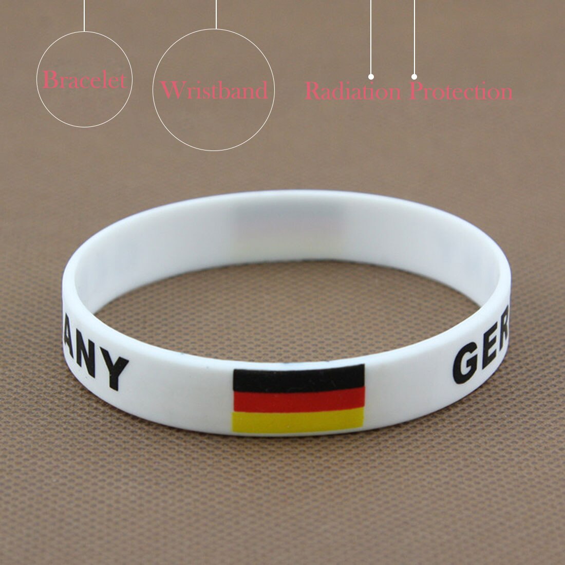 Brand 1pcs Football Fans Bracelet Soccer fan Accessories Football Silicone Bracelet Cheerleading supplies: Germany