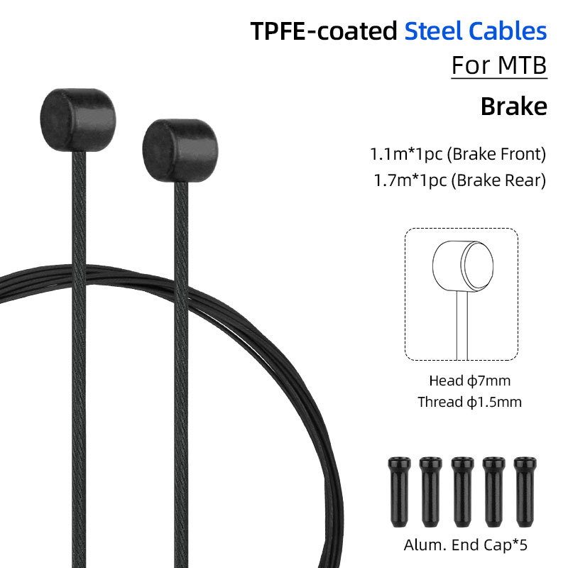 Cable de núcleo de acero inoxidable recubierto de PTFE para bicicleta de montaña, alambre de acero al carbono recubierto de Zinc con tapa, Kit de bricolaje de línea de cambio Universal: Rosa