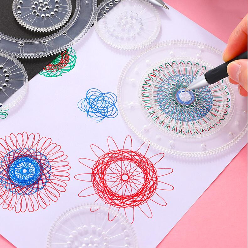 22pcs Spirograph Variety Flower Ruler Set Interlocking Gears Wheel Spirograph Painting Drawing Educational Toy