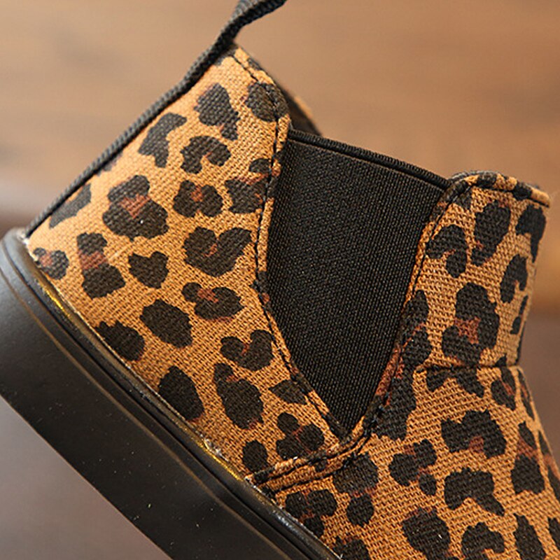 Kinder Kinder Mädchen Jungen Leopard Stiefel Winter Warm Kurze Stiefel Casual Slip-On Weiche Sohle Schuhe детская зимняя обувь