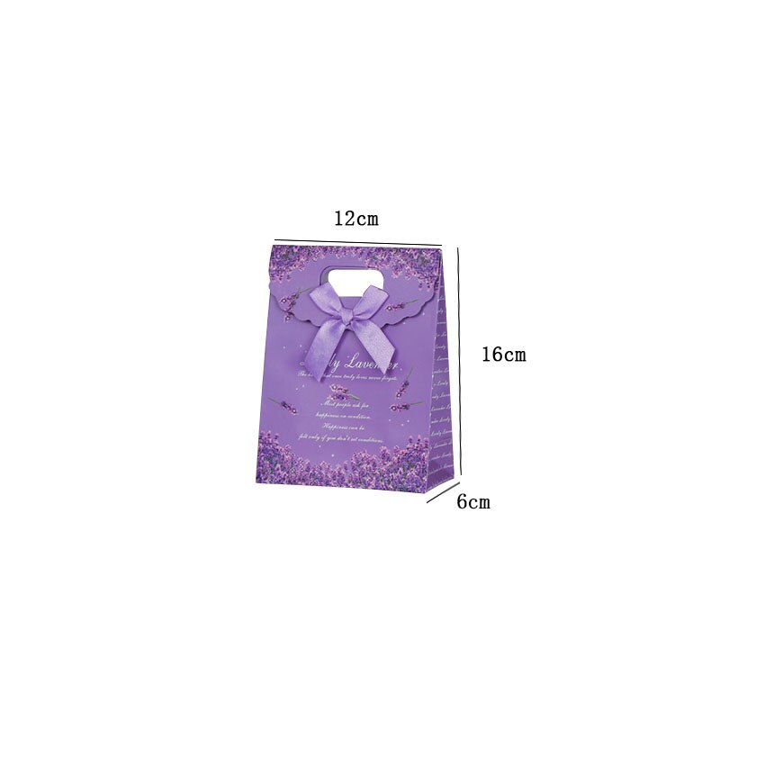 10pcs/lot Romantic Purple Lavender Portable DIY Multifunction Decoration Bags Snacks Candy Packaging Bag: 12 6 16cm