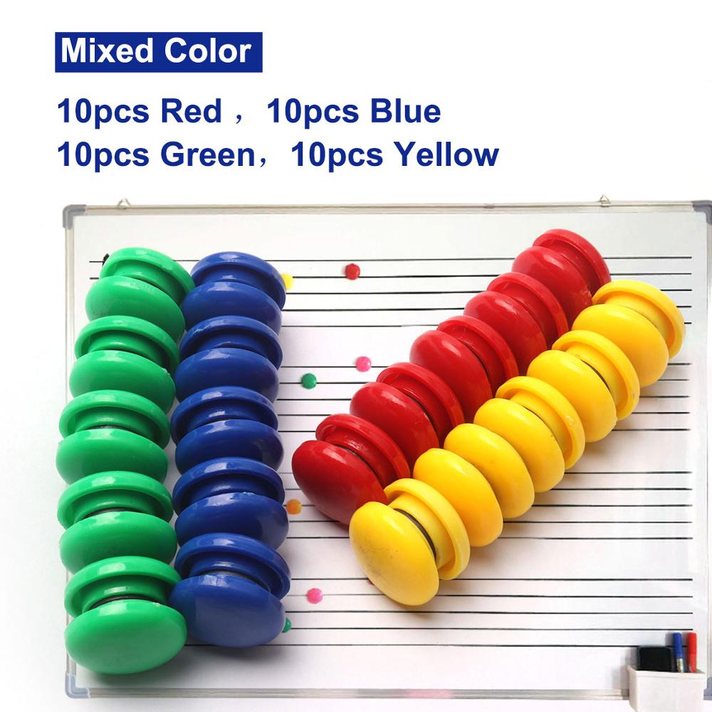 40 PCS 0.8 Inch Magnet Board Whiteboard Refrigerator Note Magnetic Buttons Pin Round Button Red Yellow Blue Green