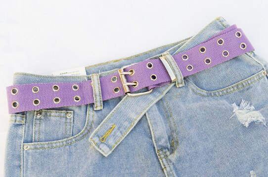 HJKL Women Punk Chain Belt Adjustable Double/Single Row Hole Eyelet Waistband with Eyelet Chain Decorative Belts: E